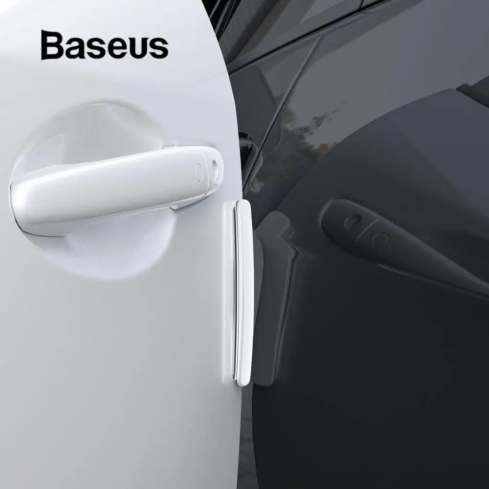 Baseus 4 шт. автомобильный держатель Защита двери автомобиля Универсальные защитные щитки для края автомобильной двери полоса против царапин Наклейка Анти-столкновения автомобиля-Стайлинг