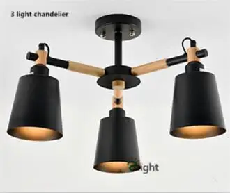 3 light chandelier Скандинавская люстра из цельного дерева, люстра для гостиной, люстра, минимализм, свисающая E27 Светодиодная люстра, светильники - Цвет абажура: 3 light chandelier