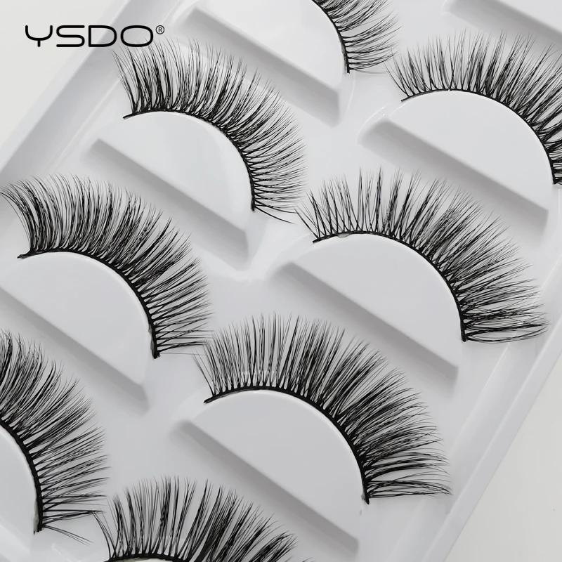 YSDO 5 пар норковых ресниц натуральные ресницы ручной работы 3d Искусственные