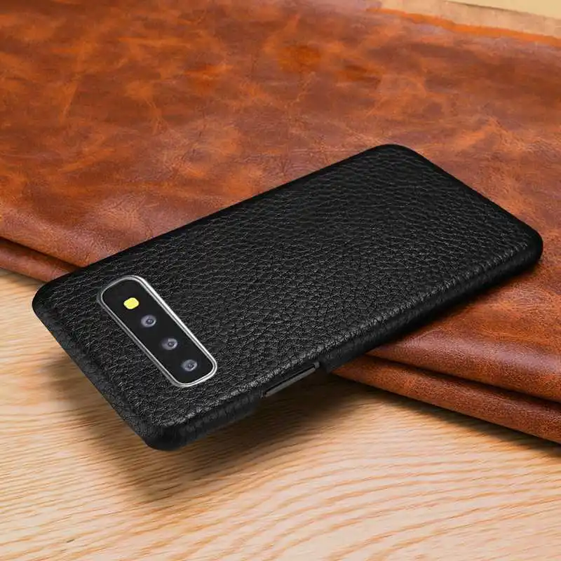 Задняя крышка для samsung Galaxy S10 S8 S9 Plus S10e чехол из натуральной кожи роскошный чехол для телефона с личи чехол для samsung S10Plus
