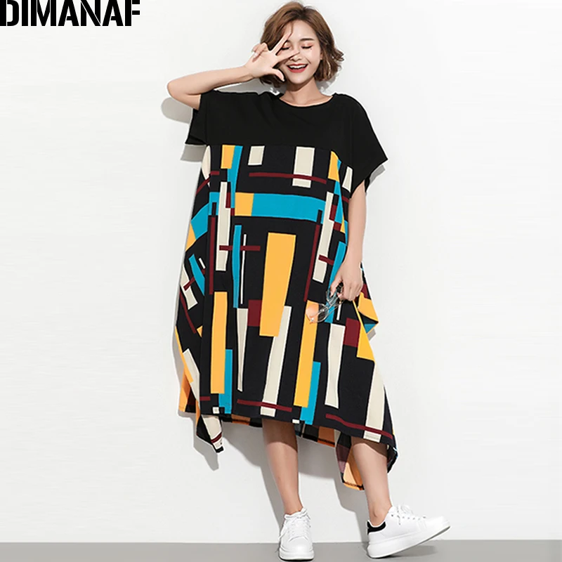 DIMANAF женское летнее платье больших размеров сарафан одежда для женщин девушек