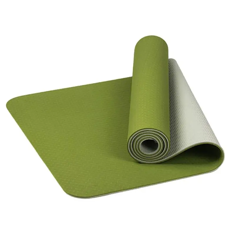 Dark Green Зимние Нескользящие коврики для йоги из ТПЭ, безвкусные Пилатес, гимнастические упражнения, спортивные коврики для гостиной, для фитнеса, бодибилдинга с позиционной линией - Цвет: Dark Green
