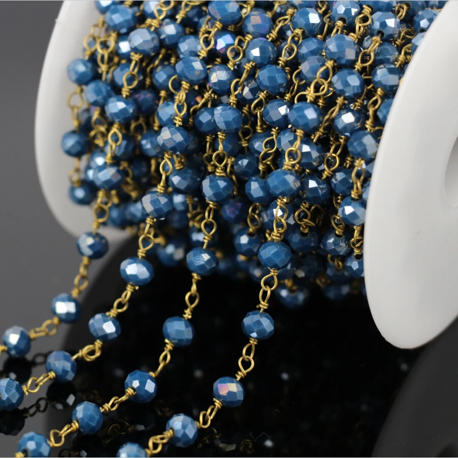 5 метров позолоченная проволочная обмотанная латунная темная Женская цепочка