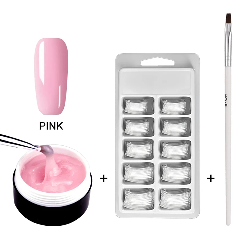 Set 02 Pink MIZHSE, УФ-гель, полигель для наращивания ногтей, кристально-желе, полигель для ногтей, УФ-гель, светодиодный, твердый гель, акриловый, строительный, Слип-раствор, наборы - Цвет: Set 02 Pink