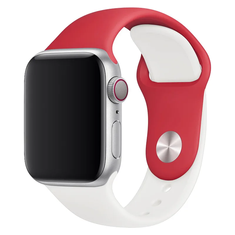 100 шт спорт силиконовой лентой для apple watch серии 4/3/2/1 заменить браслет для наручных часов Watchstrap для apple watch 42mm 38 мм