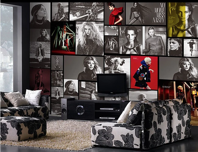 Пользовательские фото обои ретро Звезда плакаты фрески для магазина одежды кафе