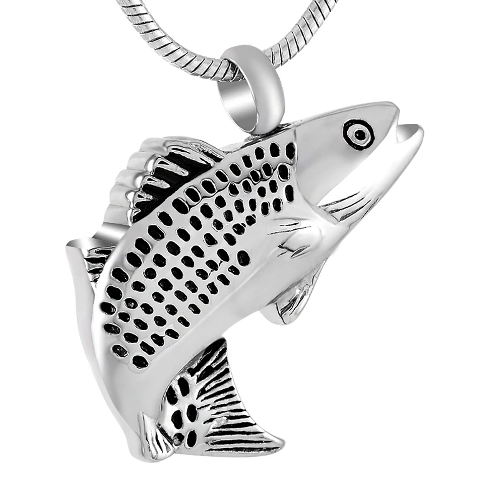 

Fashion IJD9236 316L Stainless Steel Fish Cremation Pendant Keepsake Jewelry For Pet Memorial Urn Ashes Necklace Wholesale