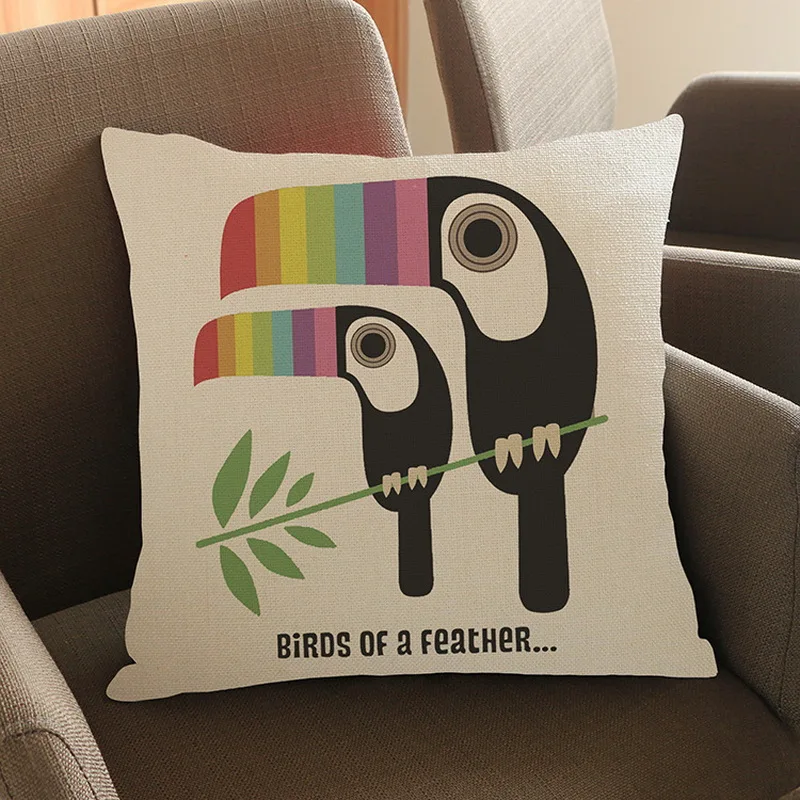 Наволочка из хлопка и льна с персональным принтом животных мультяшных кошек