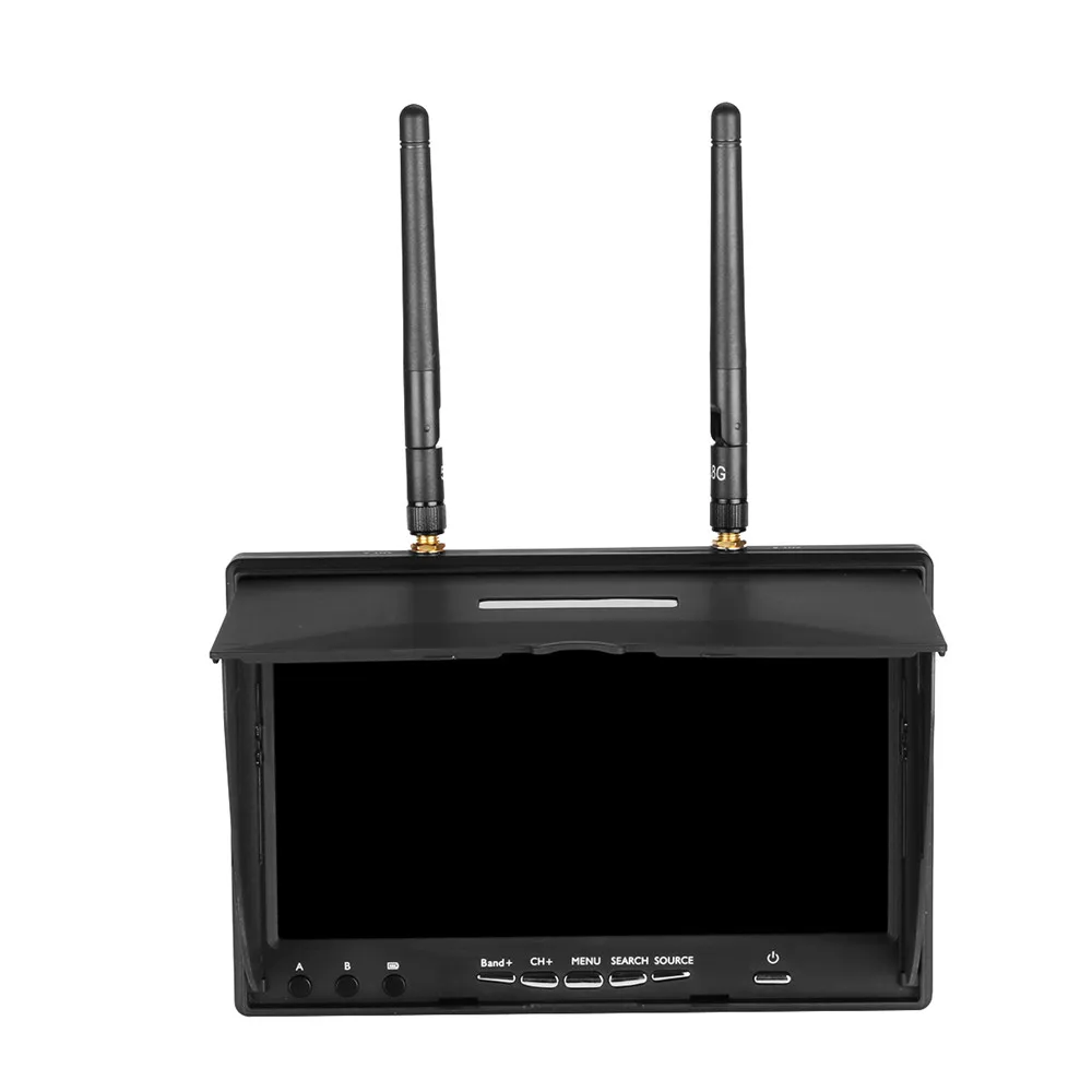 LCD5802 LT5802S 5802 5,8G 40CH 7 дюймов приёмник разнесённых сигналов Raceband для контроля уровня сахара в крови с встроенным Батарея для радиоуправляемого летательного аппарата FPV