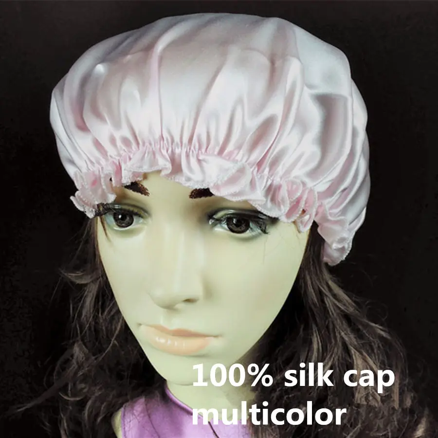 100% мягкая шелковая ночная шляпа тутового цвета для сна однотонная бесплатная