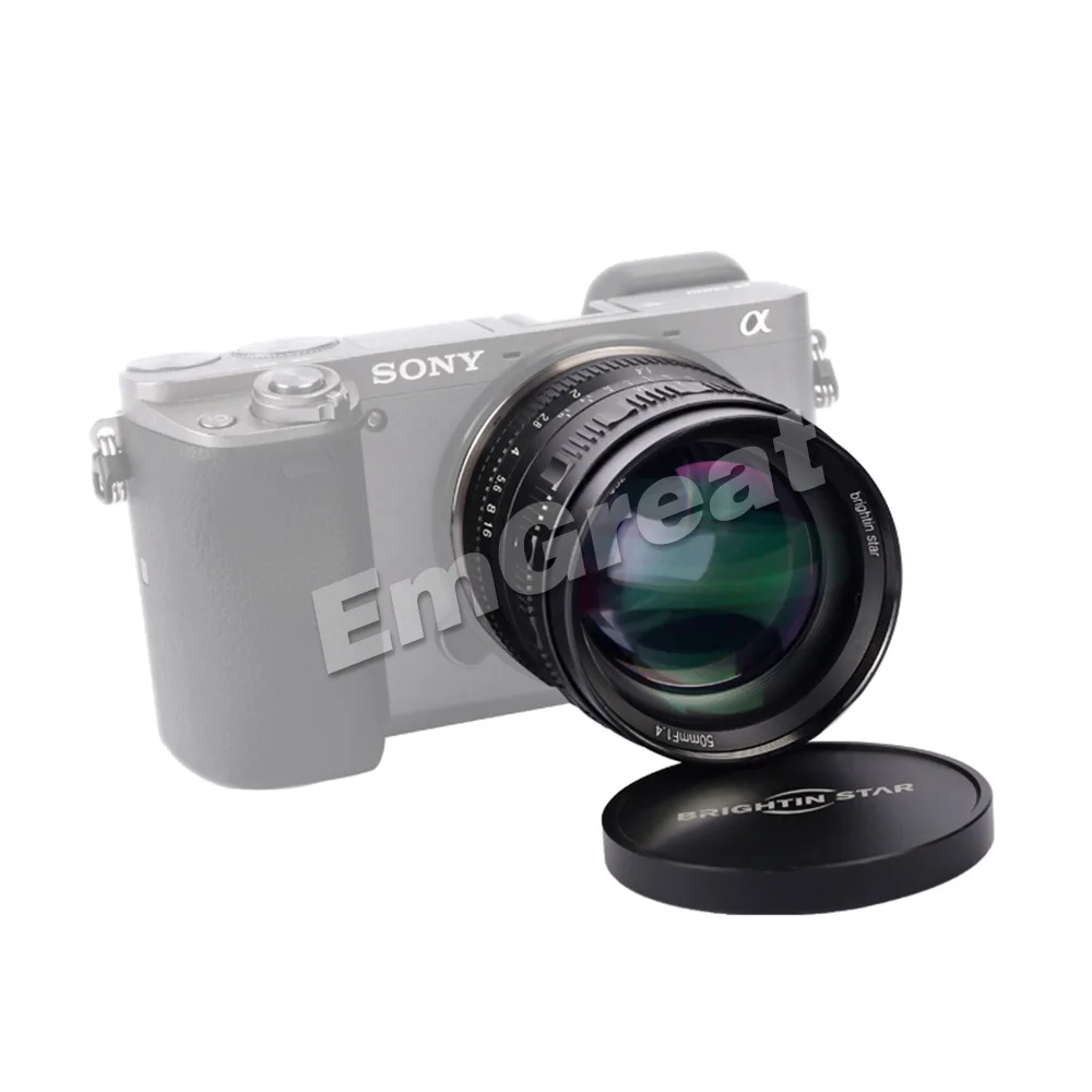 Brightin Star 50 мм F1.4 объектив с большой диафрагмой ручной сумкой для Sony E-mount Fuji /