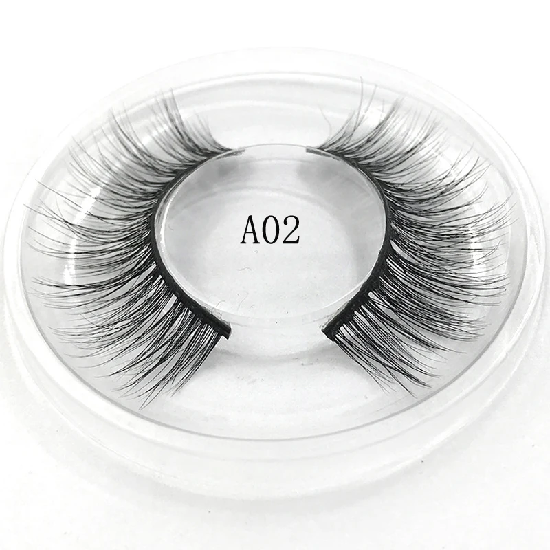 

New A02 purple Round box 3d Mink Lashes Soft Cross Messy Makeup False Eyelashes Fashion Banquet Natural Long Mink Fake Eyelashes