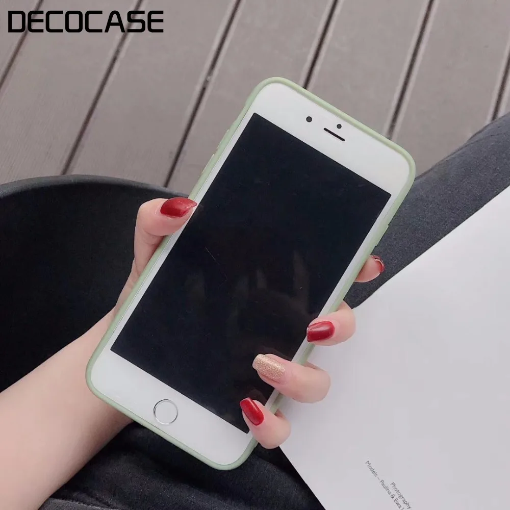 DECOCASE Brief Summer Soft Silicone Green Cartoon Women Men Couple Phone Cases for iPhone 6 6s 7 8 Plus X XR XS Max Mobile Cover |