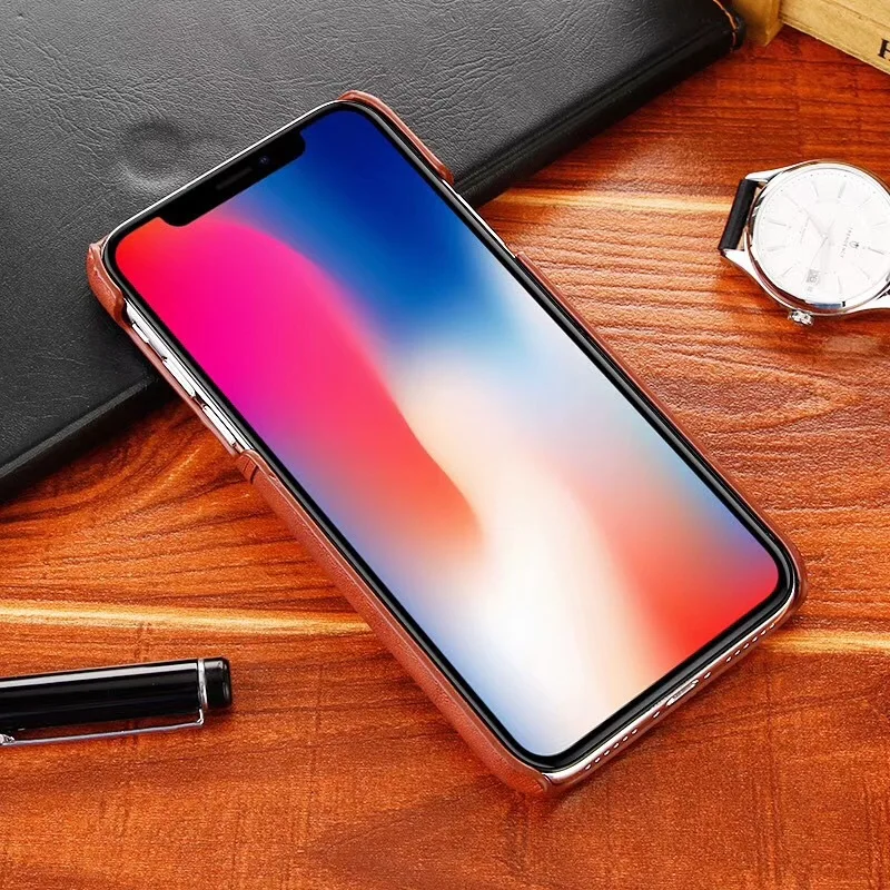 Деловой высококачественный кожаный чехол с двумя слотами для карт Apple X