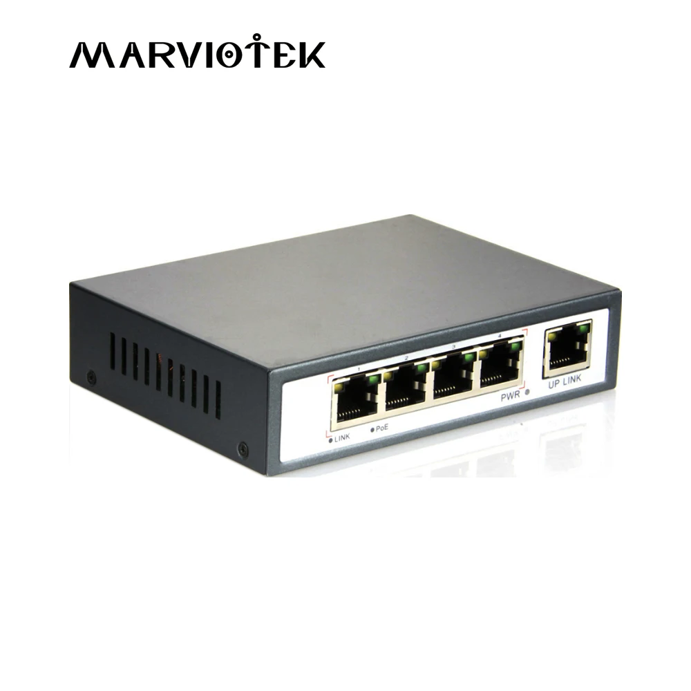 4CH экономические PoE коммутатор 10/100 м 100 м расстояние 96 Вт DC и 1 LAN Порты и разъёмы для IP камера POE CCTV Системы POE Питание адаптер POE 4CH