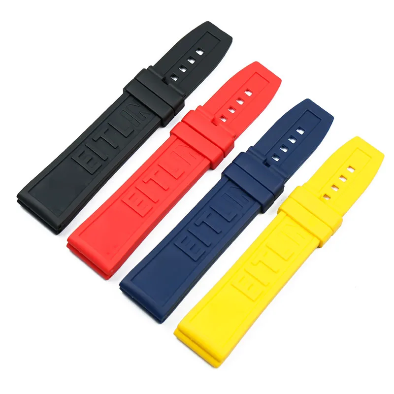 Силиконовый ремешок мужские аксессуары для часов 22 мм 24 Breitling занятий спортом на