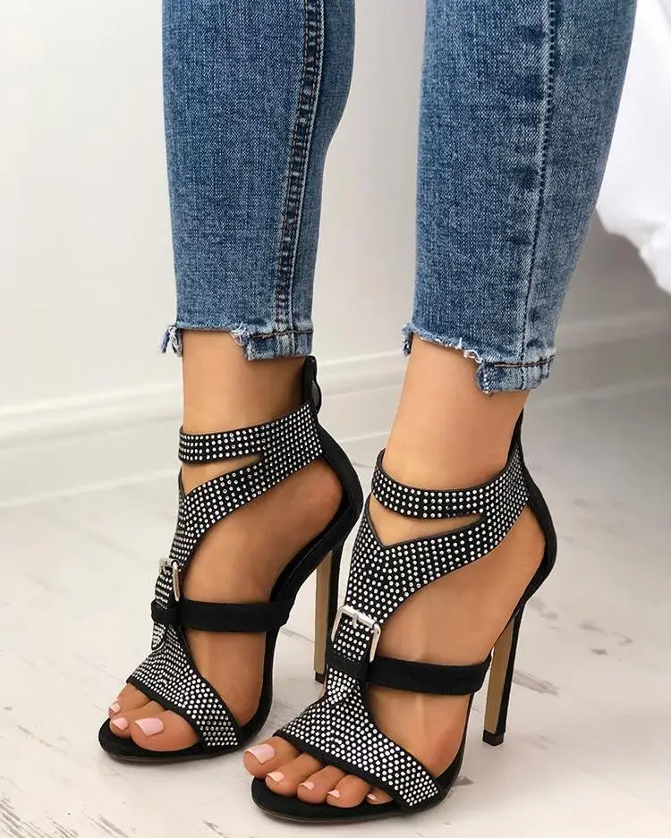 Женские сандалии гладиаторы женские блестящие босоножки на высоком каблуке с