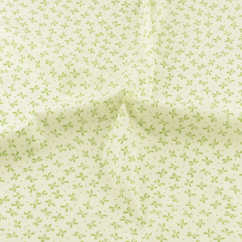 Зеленая хлопковая ткань с бантиком украшение постельного белья тканевая Teramila