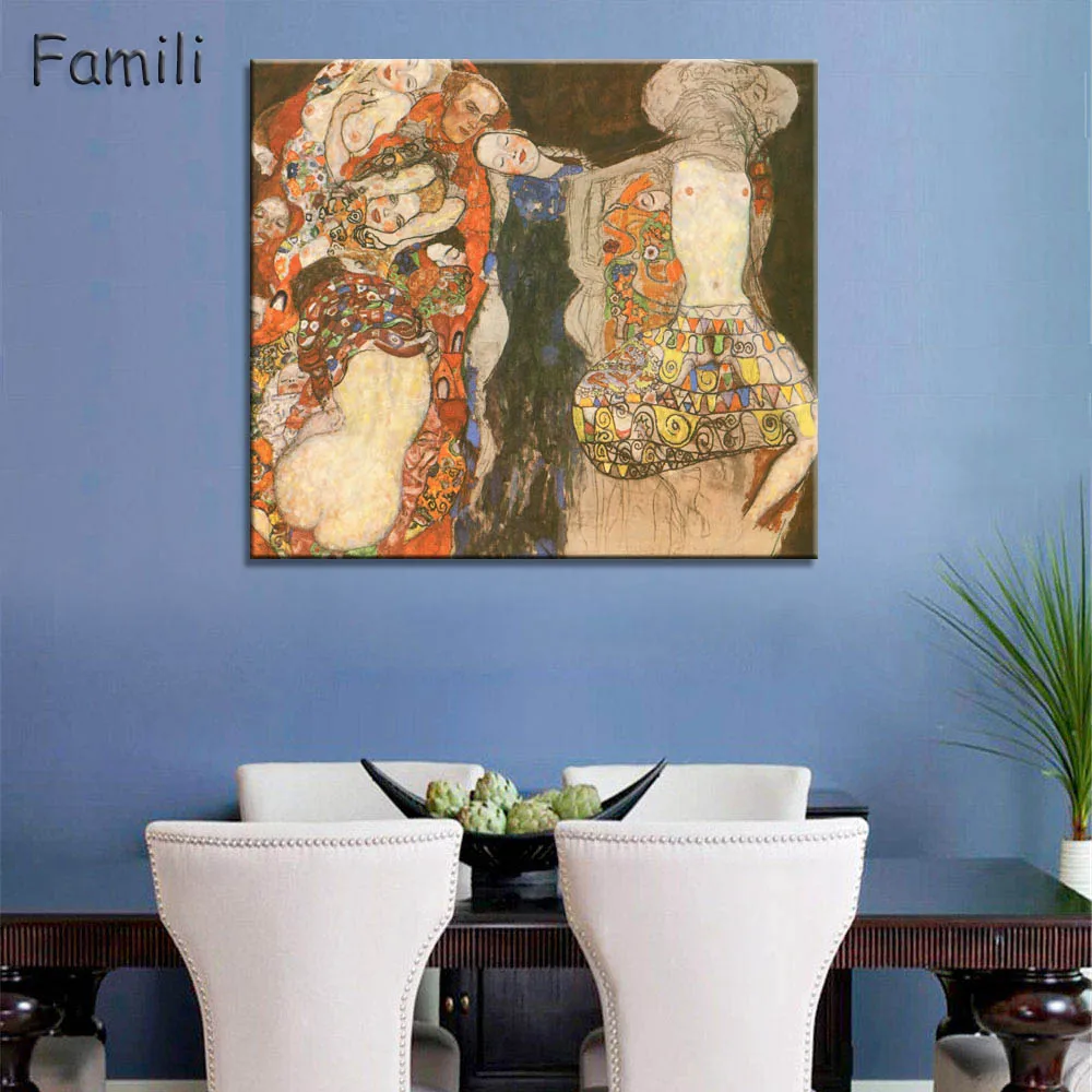 

2017 Cuadros Printed Gustav Klimt abstract art Oil Painting On Canvas Wall Art Prints Picture for Living Room Home Decor -48