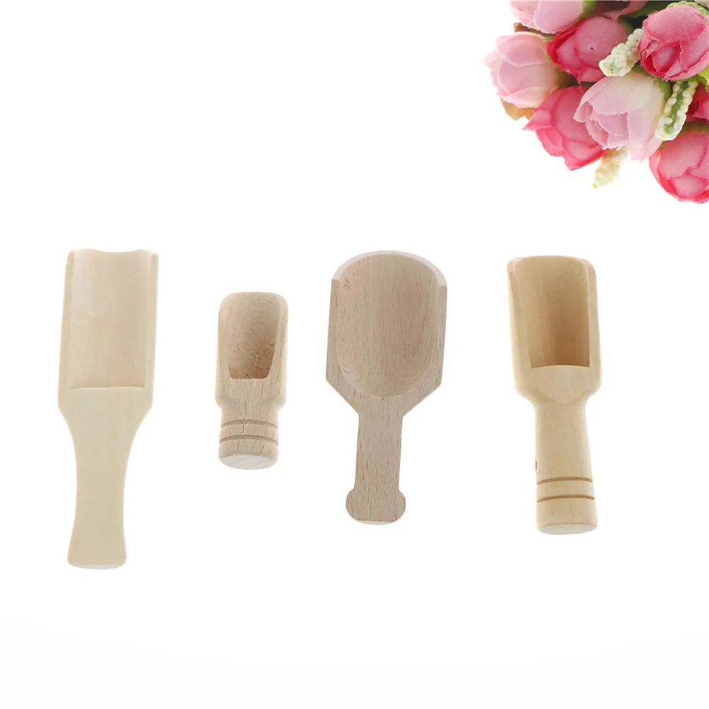 Высокое качество Мини WoodenScoopsBath соли конфеты стиральный порошок ложка для ванны