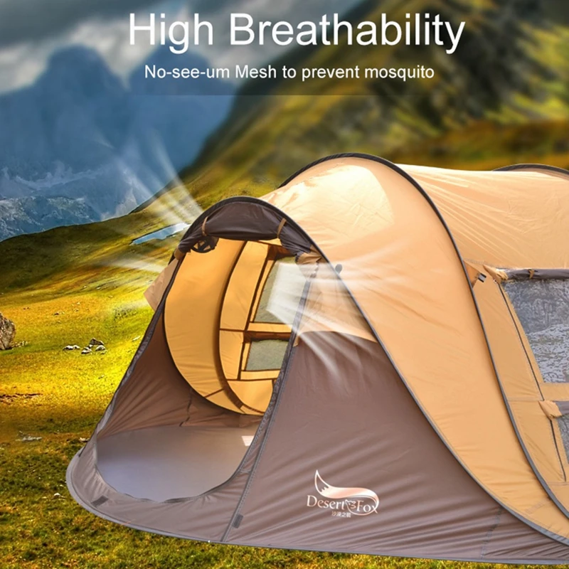 Всплывающая палатка для семьи в пустыне и лисе Автоматическая мгновенная