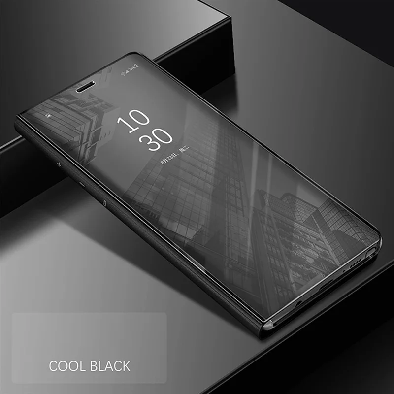 Black Зеркальный флип-чехол для телефона huawei mate 9 10 20 Pro Lite Smart Clear View Cover для huawei P8 P9 P10 P20 Plus Pro Lite P Smart - Цвет: Black