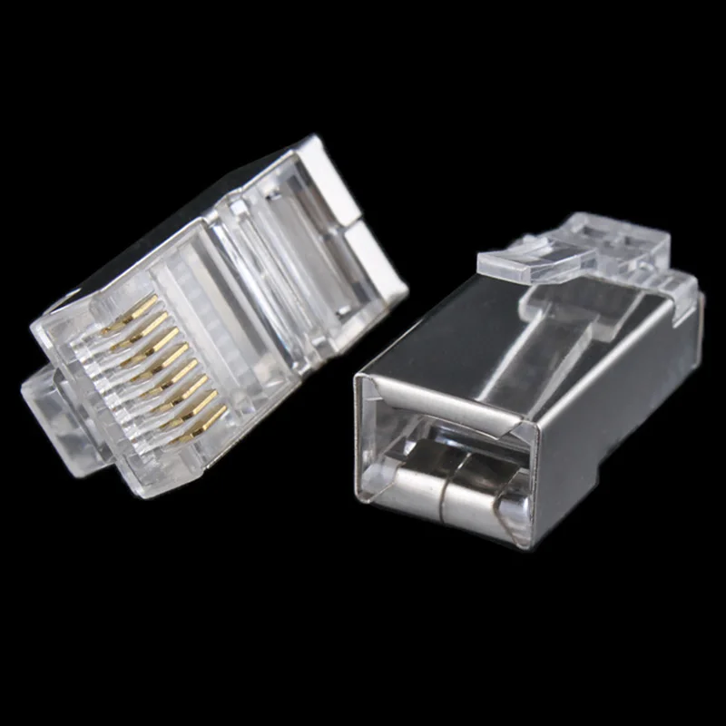 Металлический Щит RJ45 RJ-45 8P8C сетевой CAT CAT5E модульный разъем 50 шт./лот#8799