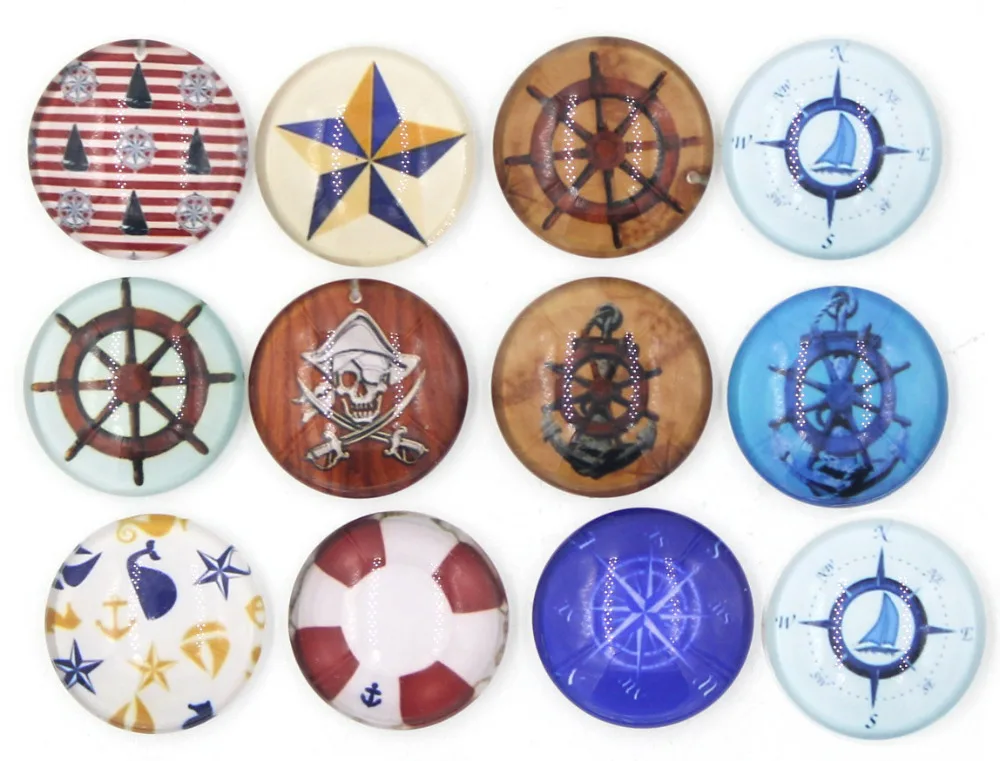 

24pcs/lot Interchangeable 18mm Cabochon Snap Jewelry DIY Nautical Compass Shipwheel Button for Bracelet Necklace Earring women