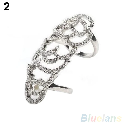 Готический знаменитости со стразами Роуз полые кулака длинный Панцири двойного