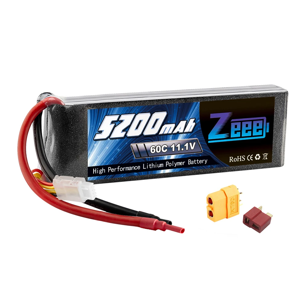Zeee 11,1 V RC Lipo аккумулятор 5200mAh 3S перезаряжаемый RC аккумулятор FPV 60C с штекером Deans XT60 для RC автомобиля грузовика вертолета квадрокоптера