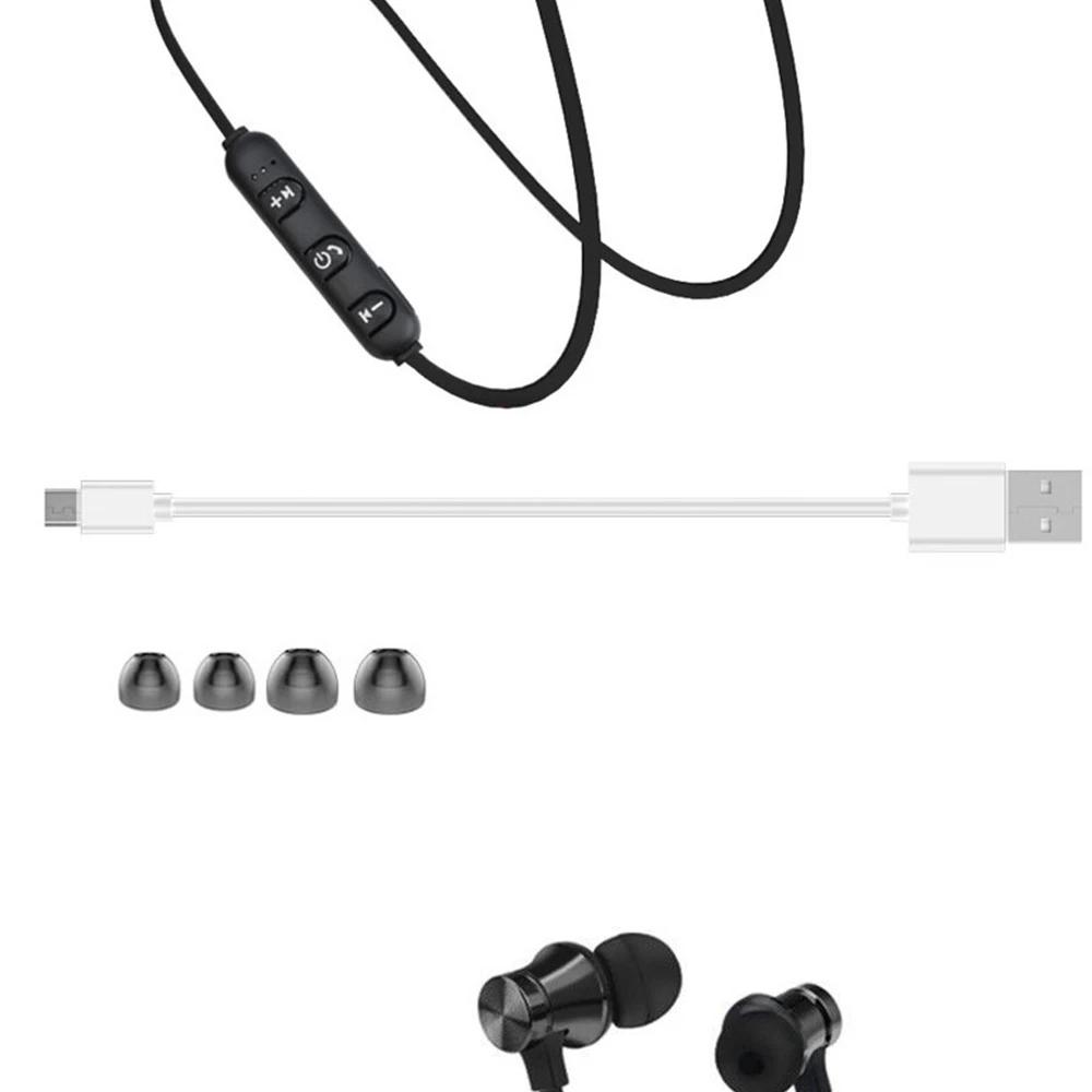 Wireless Bluetooth Earphones Metal Magnetic Stereo sports Bass Cordless Headset Earbuds With Microphone Earphones for all phone
