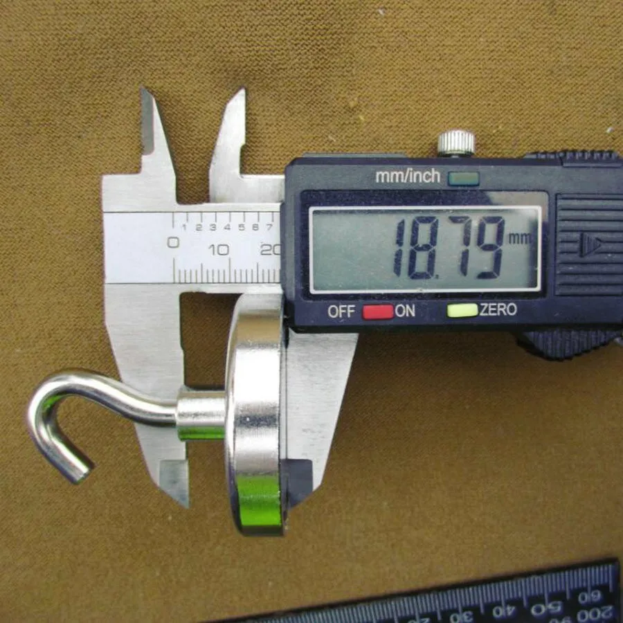 Супер N52 1 шт. D42mm Мощный Неодимовый магнитный крючок с вертикальной тяговое усилие MAX 40 кг 42 мм x 46 мм