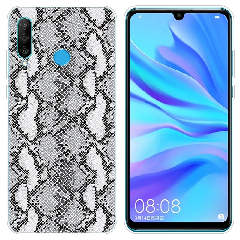 Цветной кожаный силиконовый чехол со змеиной текстурой для Huawei P30 20 Pro 10 P9 P8 Lite 2017 P