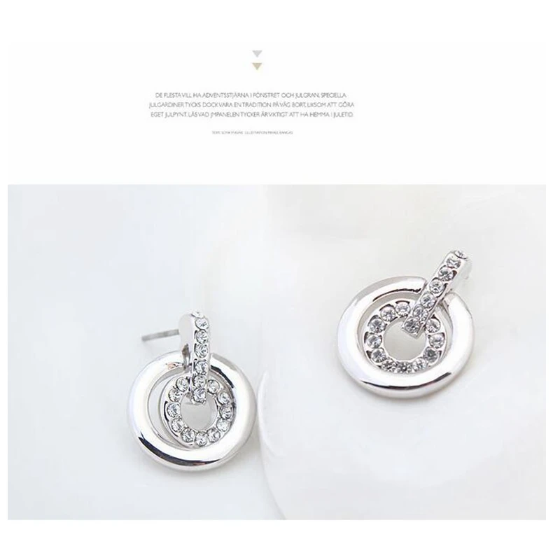 Женский ювелирный комплект из колье и серёг с кристаллами Сваровски|necklace earring|women