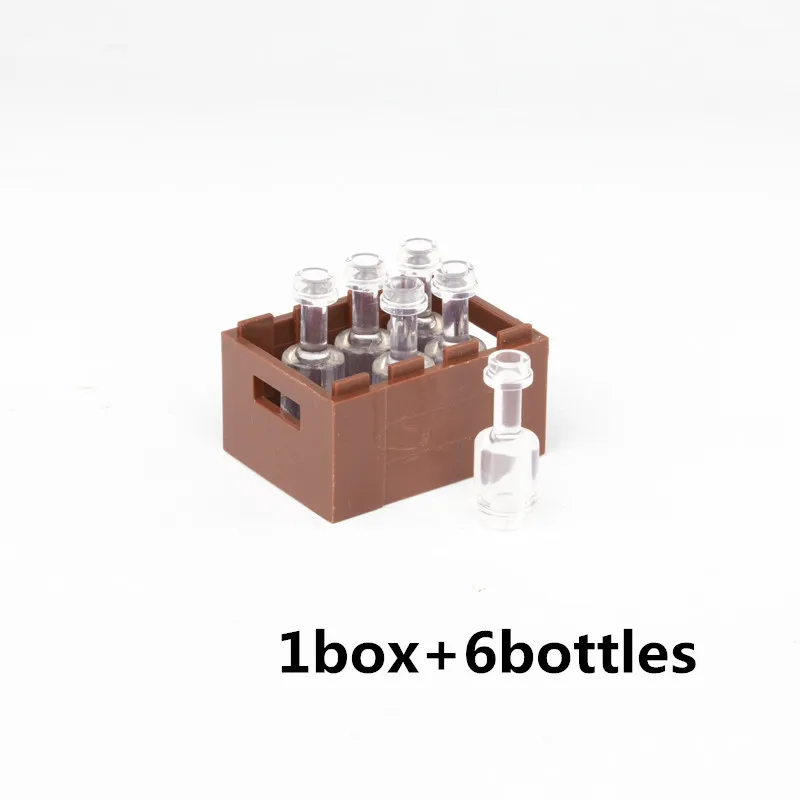White Bottles Мини город аксессуары строительные блоки напитки Бутылка Вина посуда чашки друзья фигурки части кирпичи совместимые игрушки для детей C013 - Цвет: White Bottles