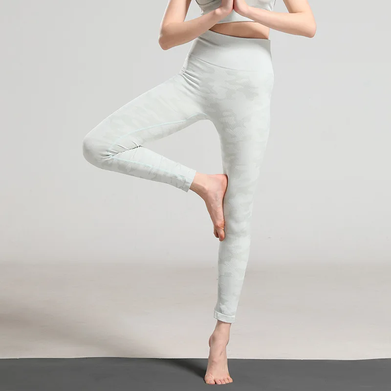 Штаны для йоги женские камуфляжные Леггинсы беговые колготки