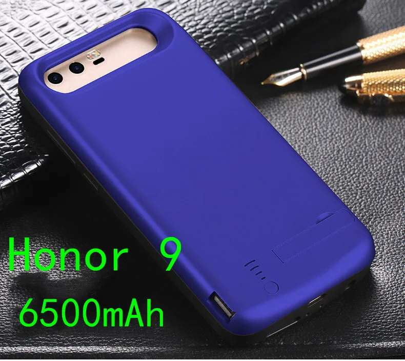 Чехол для зарядного устройства для huawei Honor 9 V10 V9, чехол для внешней зарядки, запасной внешний аккумулятор, зарядное устройство, подставка для задней крышки - Цвет: Honor 9-Blue