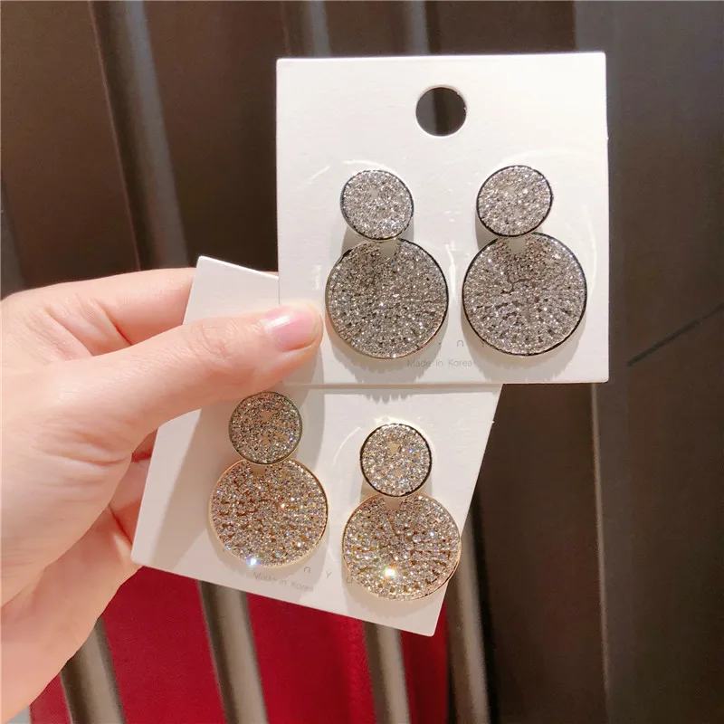 Корейские модные серьги для женщин минималистичное геометрическое кольцо