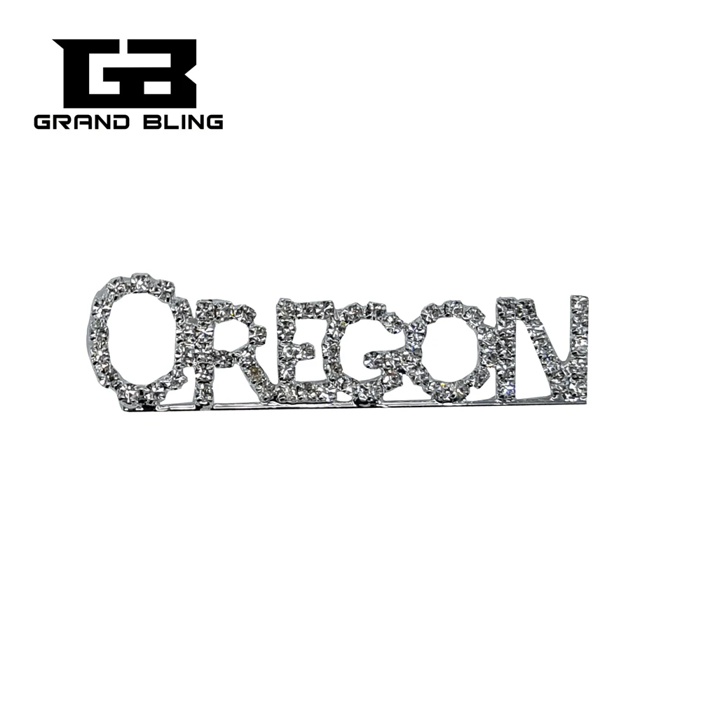 USA States Theme Gift Bling Rhinestone &quotOREGON&quot State Word Pin Crystal Brooch Jewelry | Украшения и аксессуары