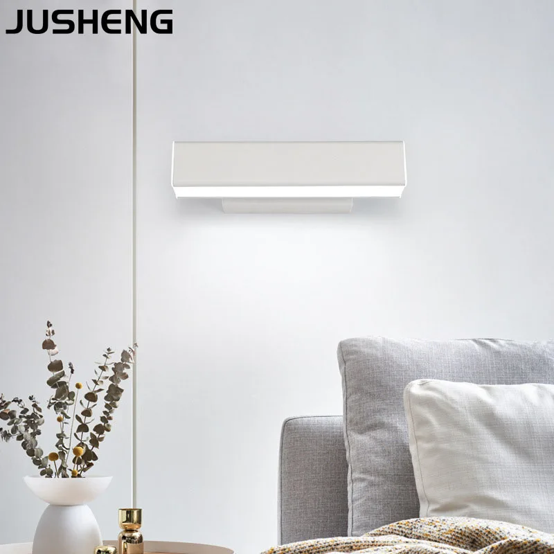 Настенный светодиодный светильник черный и белый с поворотным лучом|Комнатные