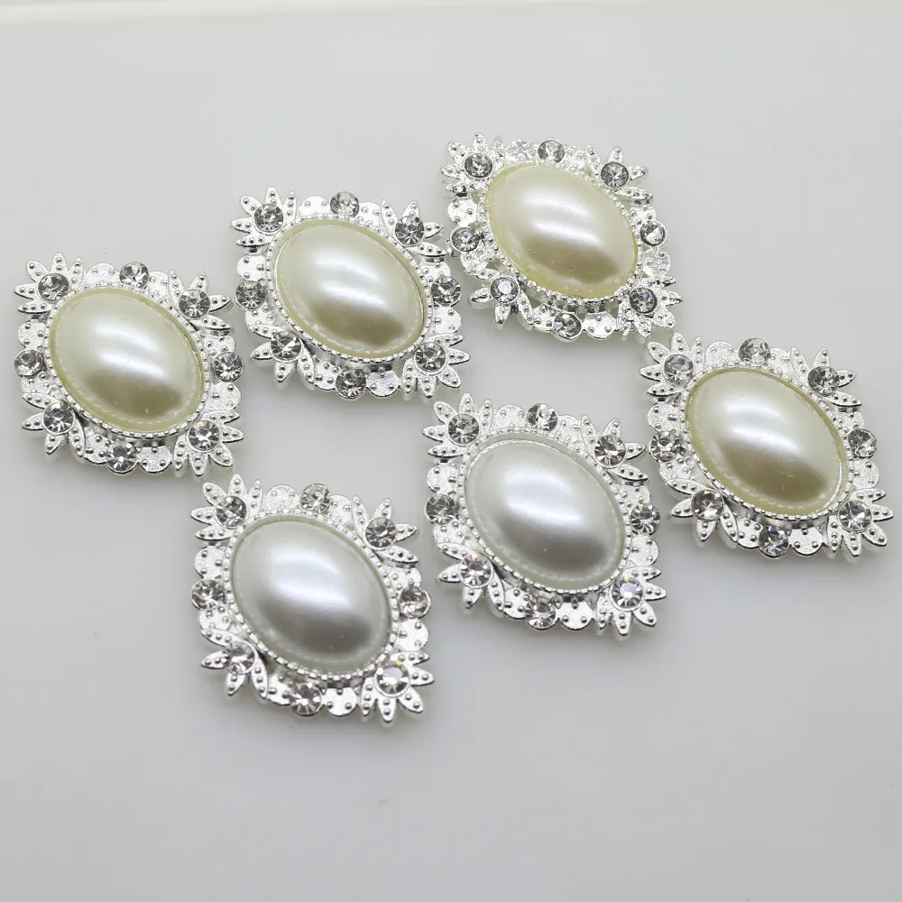 Мода 10 шт. 26*32 мм пуговицы с жемчугом и стразами 2017 Свадебные украшения Одежда
