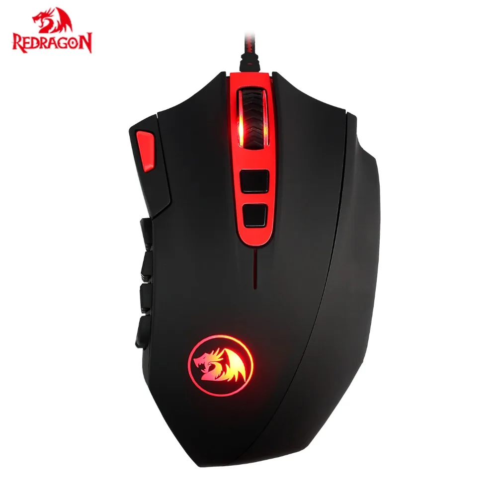 Игровая мышь Redragon M901 программируемая высокоточная 24000 DPI 18 кнопок большой