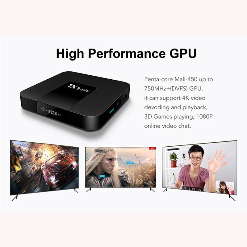 Оригинальный TX3 Мини Android 7 1 tv BOX Ram ГБ 8 2 Гб 16 Amlogic S905W четырехъядерный H.265 4K с