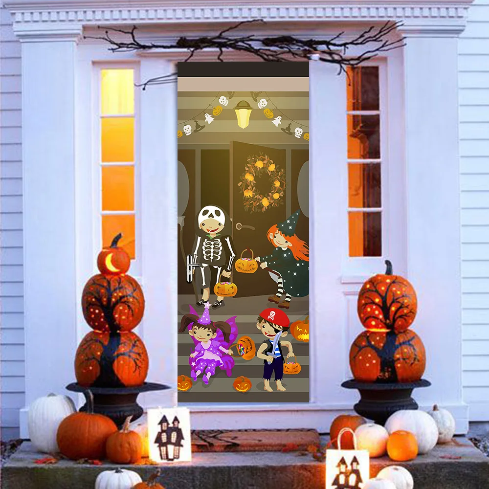 Hot New Hallowmas Holiday Removable Water Proof Wall Sticker Door Sticker Door Paper For Hallowmas Home Room Decor Wall Decor