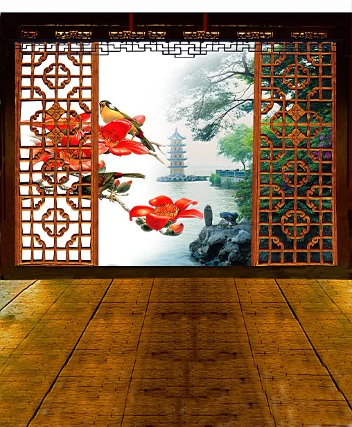 VinylBDS 10x10 футов китайские фоны пейзаж башня фотография моющийся фотографический