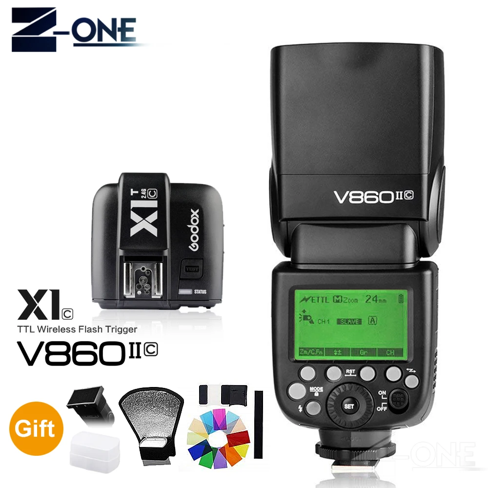 Вспышка Godox V860IIC Speedlite GN60 HSS 1/8000s TTL светильник + беспроводной триггерный передатчик