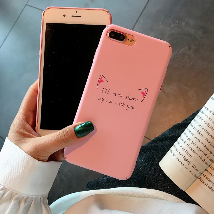 Милый розовый чехол для iphone X XR XS Max 6 6S 7 8 Plus жесткий пластиковый задней панели |