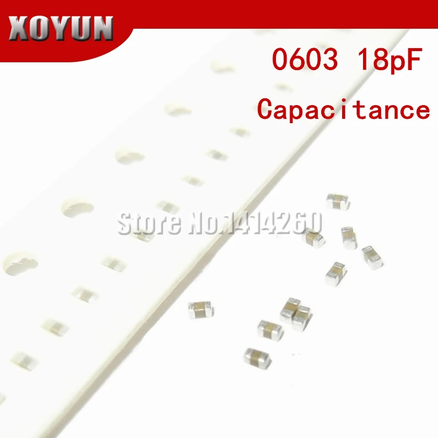 

100pcs 0603 18pF NPO Error 5% 50V 0603 18P SMD Thick Film Chip Multilayer Ceramic Capacitor