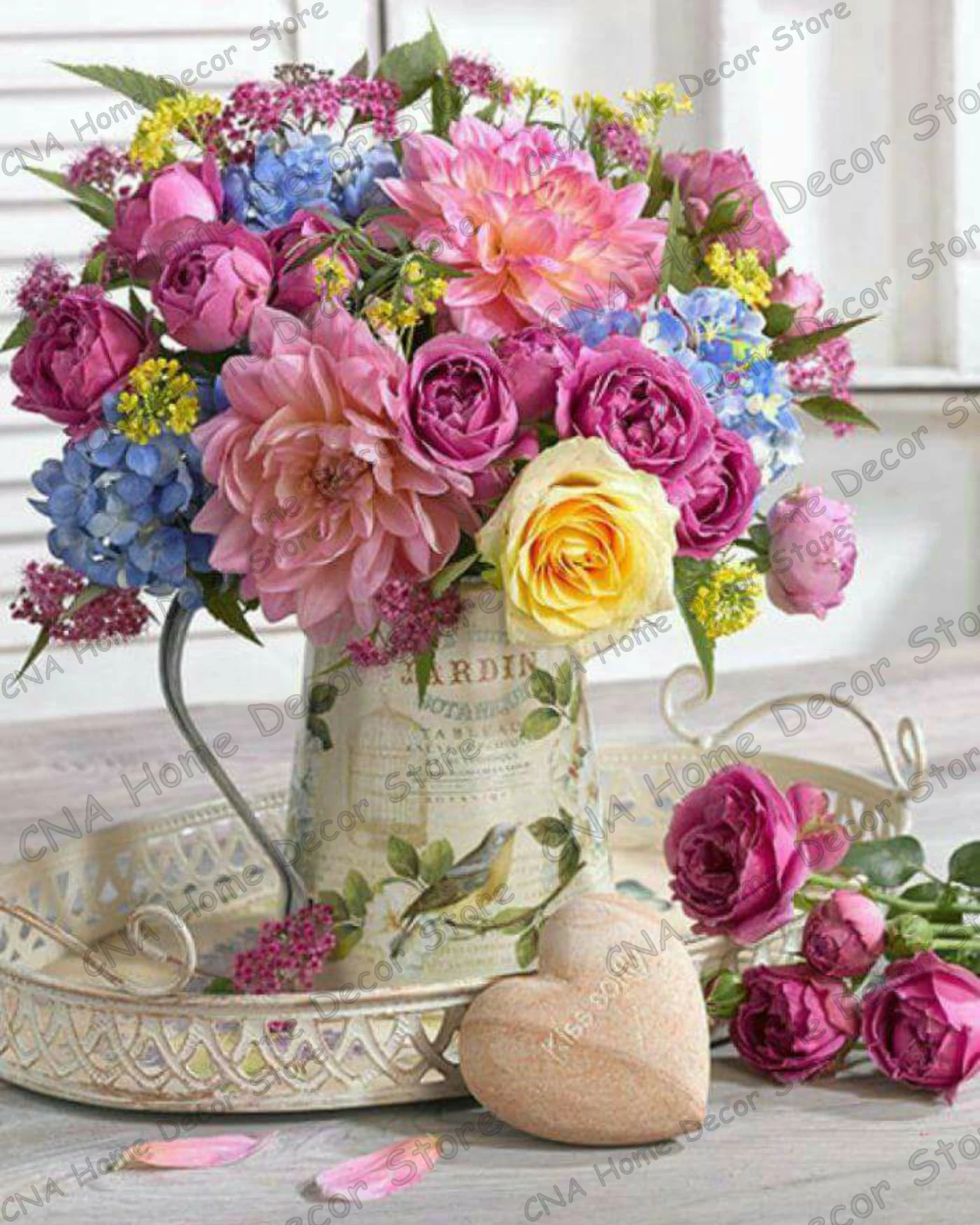 Цветочная ваза мозаика из резиновой ленты 5D сделай сам вышивка алмазная живопись