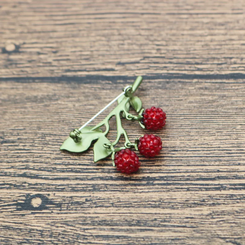 Женская Брошь изящная брошь в виде цветка малины ювелирные изделия зеленая